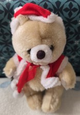 Vintage 5 Way Jointed Teddy Bear In Christmas Outfit