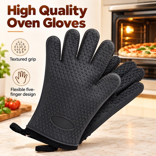 Silicone oven gloves pair - gloves, heat