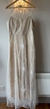 Long Bridal/Prom/Evening Dress Nuteral Underdress/white Top Layer Size 18