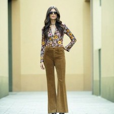 Suede Pants Flare 70s Size