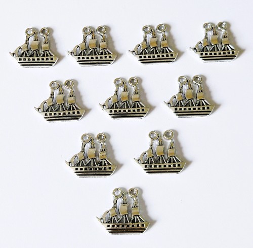 10x antique silver boat - 10x,