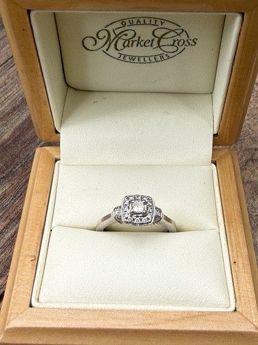 14ct white gold engagement - white,