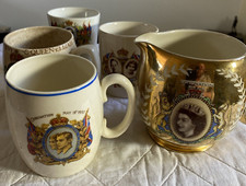 Sadler T G Green Royal Memorabilia Coronation mugs jug tumble 5pcs vintage AE838