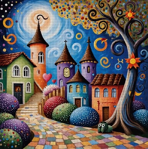 Fairy tale town printed - town, 11