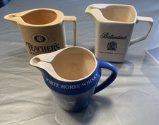 3 X CERAMIC PUB WATER JUGS -