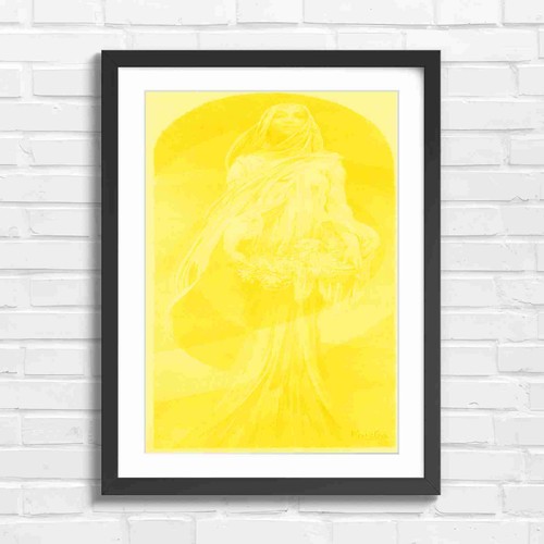 Art nouveau woman - nouveau, flowers