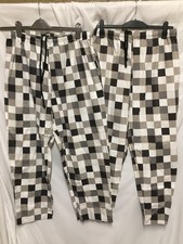 2 x Mens SIMON JERSEY Grey/White Check Chef Costume Trousers UK 1xM 1xL - CG S89