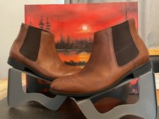 Clarks Mens Smart BROGUE Chelsea dealer Boots leather Brown - UK 9G pull on 🔥