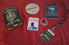 GUINNESS COLLECTABLES/MEMORBILIA JOB LOT - TIN, WEIGHT, PICTURES, LANYARD