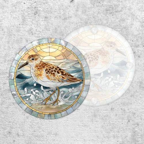 Stained glass style - stained, sandpiper