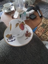 Royal Worcester Evesham Gold Tea Cups &  Saucers X6