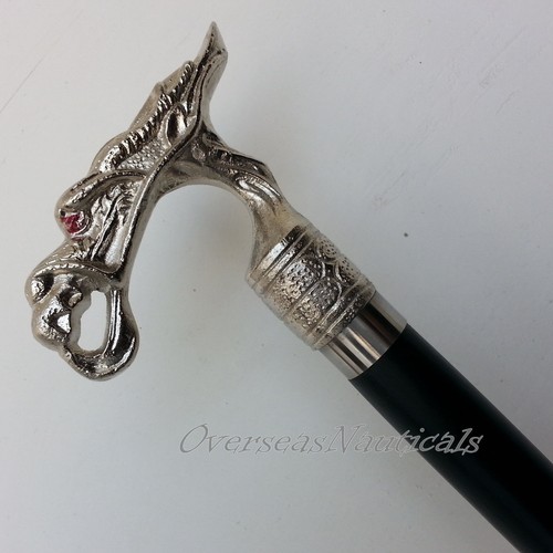 Solid dragon head handle - head, black