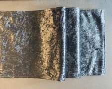 Silver Crushed Velvet Fabric Christmas Table Runner 136cm W X 25cm D