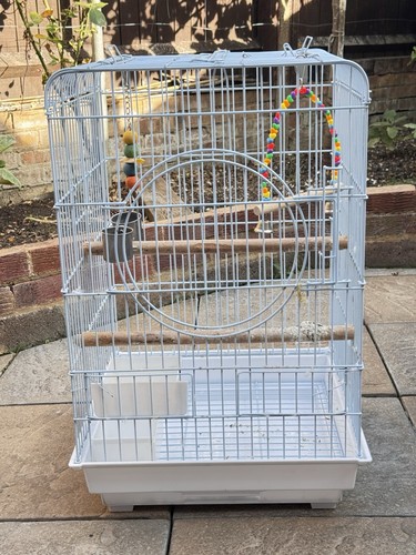 Used white parrot bird cage - white,