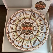 Vintage Wedgwood Calendar Plate 1981 - Horses With Box