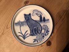 Rare Quail Pottery Blue Cat