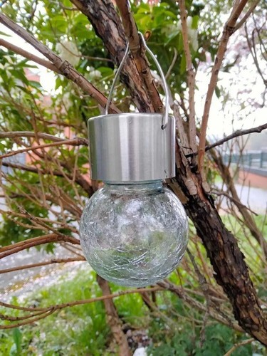 Solar crackle glass ball light - solar,
