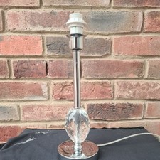 Silver Metal and  Glass  Table Lamp Base Stand  Beautiful Quality Lamp   32cm H