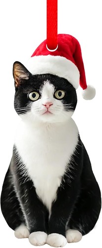Tuxedo cat christmas ornament - cat,