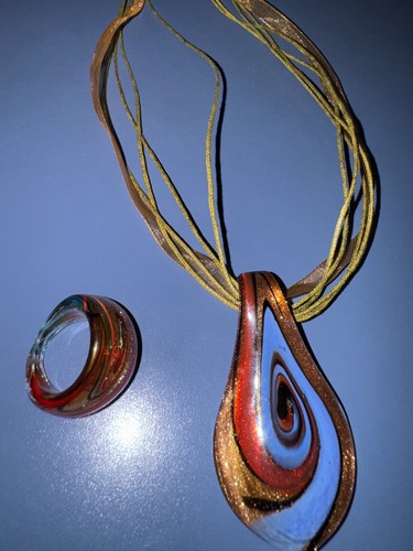 Murano style glass ring - , and