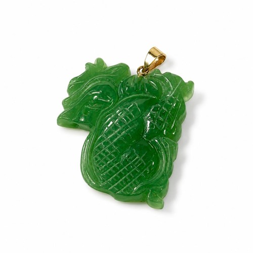 14k real gold green jade - gold,