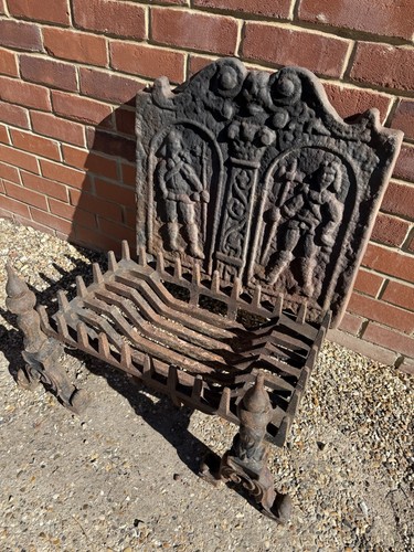 Antique fire grate dogs - grate,,
