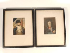 Pair of antique  Baxter prints