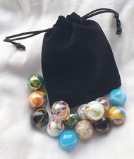 CHOOSE YOUR OWN - 25 Glass Marbles, 14-16mm - 56 Designs, With or Without Pouch