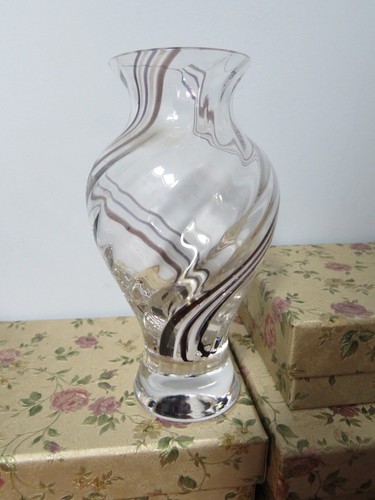 Caithness clear art glass - clear, vase