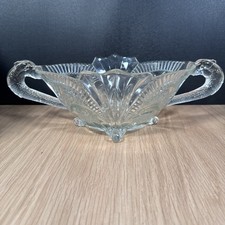 Brockwitz Serpent Handled Fruit Bowl Large  1930's pressed glass Art Deco