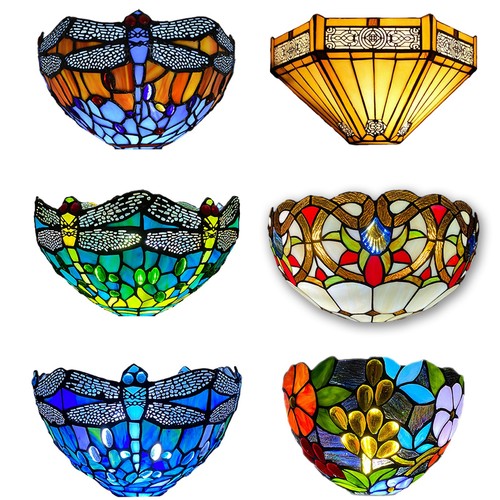 Pair tiffany wall lamps - pair,
