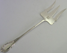 ENGLISH STERLING SILVER FORK PICKLE CAKE BREAD SERVER 1922 ANTIQUE LILY PATERN