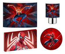 SPIDERMAN c SPIDEY CEILING SHADE, TOUCH LAMP, WALL ART, CLOCK or BUNDLE