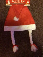 SANTA HAT WITH PIGTAILS