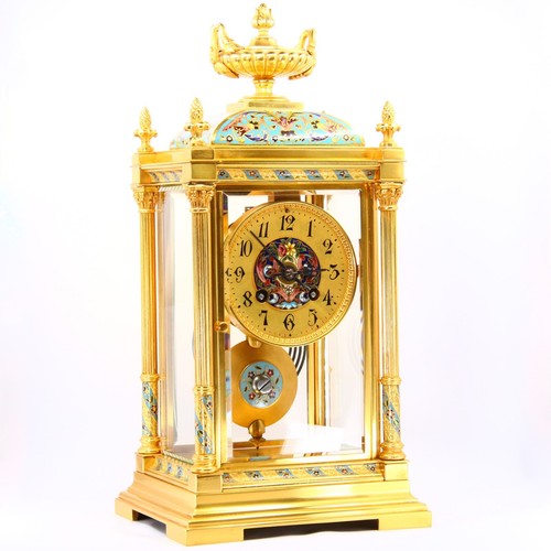 Antique clock french champleve - antique,
