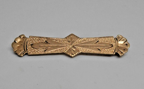 Victorian etruscan bar brooch - victorian,