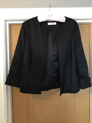 Black embroidered silk - , short