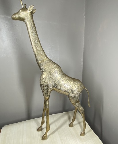 Large brass giraffe - brass,