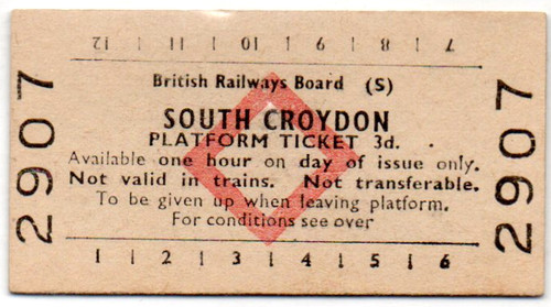 Brb platform ticket south - platform,