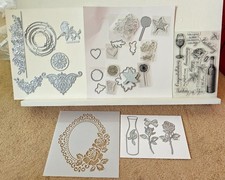 Mixed Die Set & Stamps, Stencil - Flowers, Words, Corners, Bird, Edge, Corner