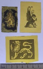 Stained Glass 3 pieces clearance sale painted amber glass