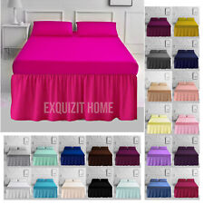 Base Valance Bed Sheets CLEARANCE  Plain Dyed Polycotton Frilled
