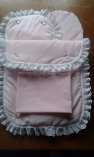  Quilt Pillow Sheet and Mattress for Silver Cross Roamer/Surf Dolls Pram Pink