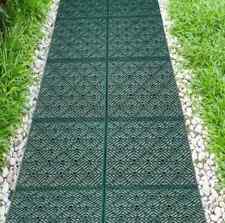 10 x Interlocking Plastic Garden Tiles Nonslip Path Floor Lawn Patio Deck Green