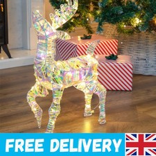 Iridescent Light Up Reindeer/Bright White Christmas Lights/Indoors & Outdoors