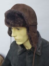 Vintage SWEDISH REAL MERINO SHEEPSKIN   aviator pilot hat size: M