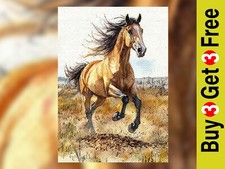 Galloping Horse Artwork 7"x5" Print on Matte Paper | Stunning Nature Painting
