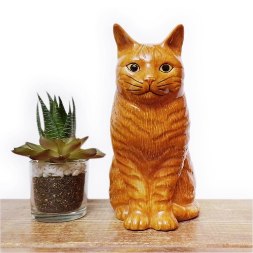 Quail cat vase - quail, ceramic