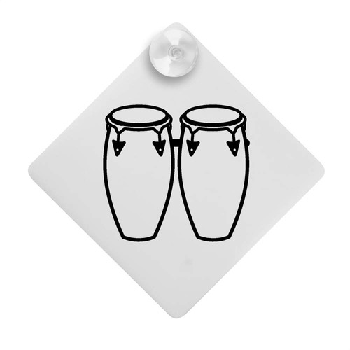 Conga drums car window sign - window,