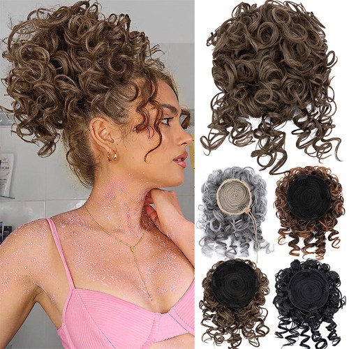 Extra thick curly - curly, bun